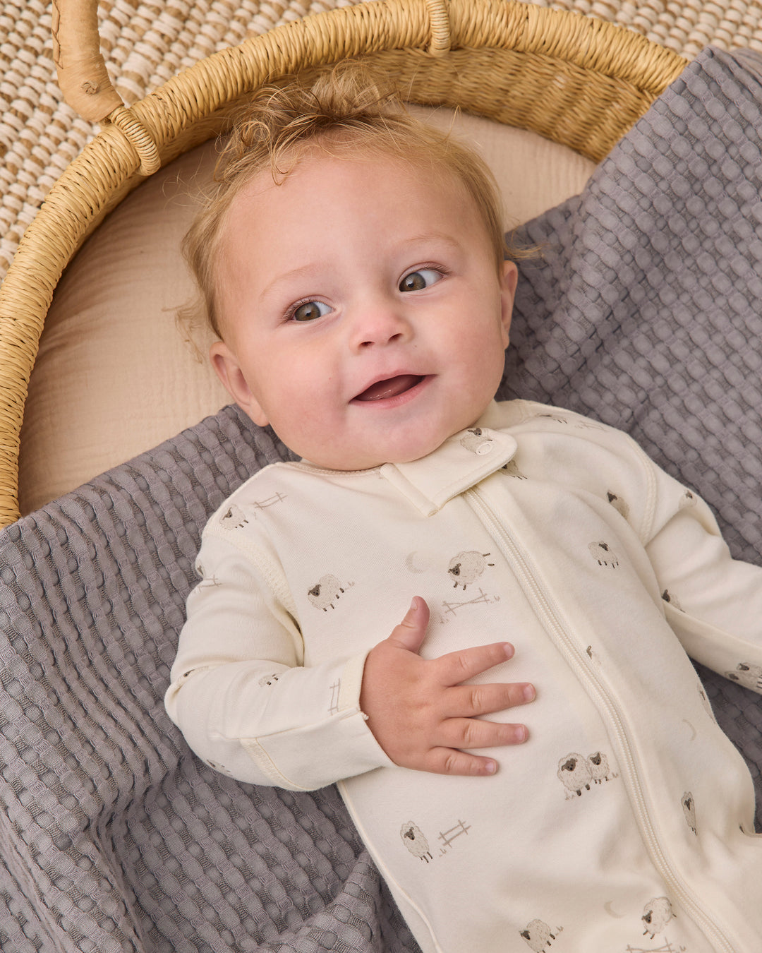 Quincy Mae Zip Long Sleeve Sleeper Footie - Sheep