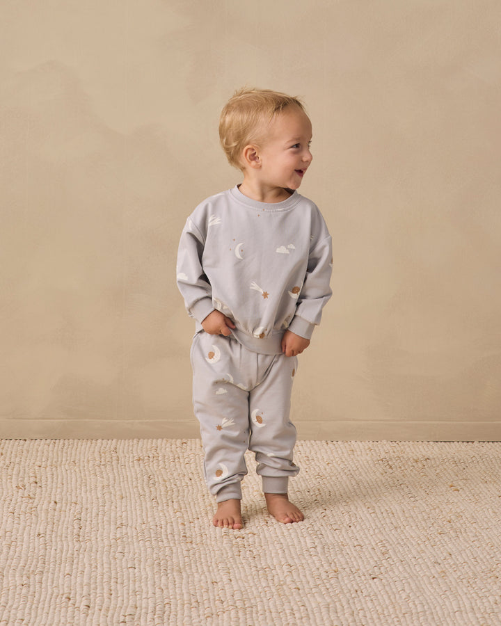 Quincy Mae Relaxed Sweatshirt - Sky Friends
