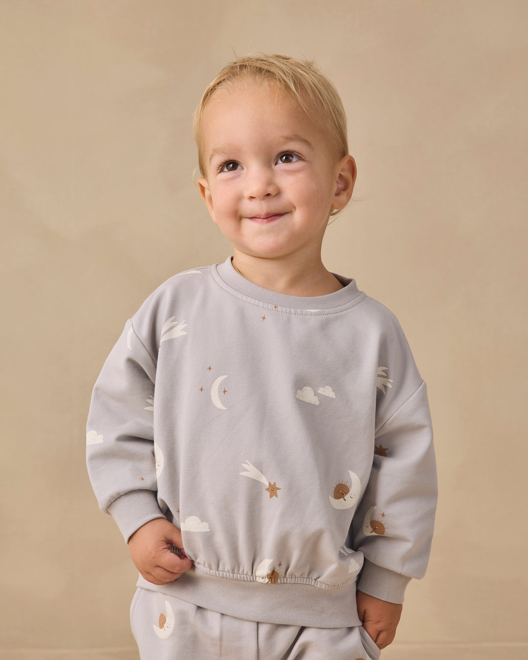 Quincy Mae Relaxed Sweatshirt - Sky Friends