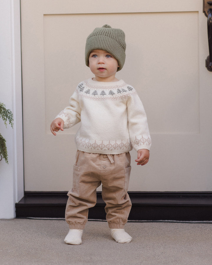 Quincy Mae Rex Sweater - Tree Fair Isle