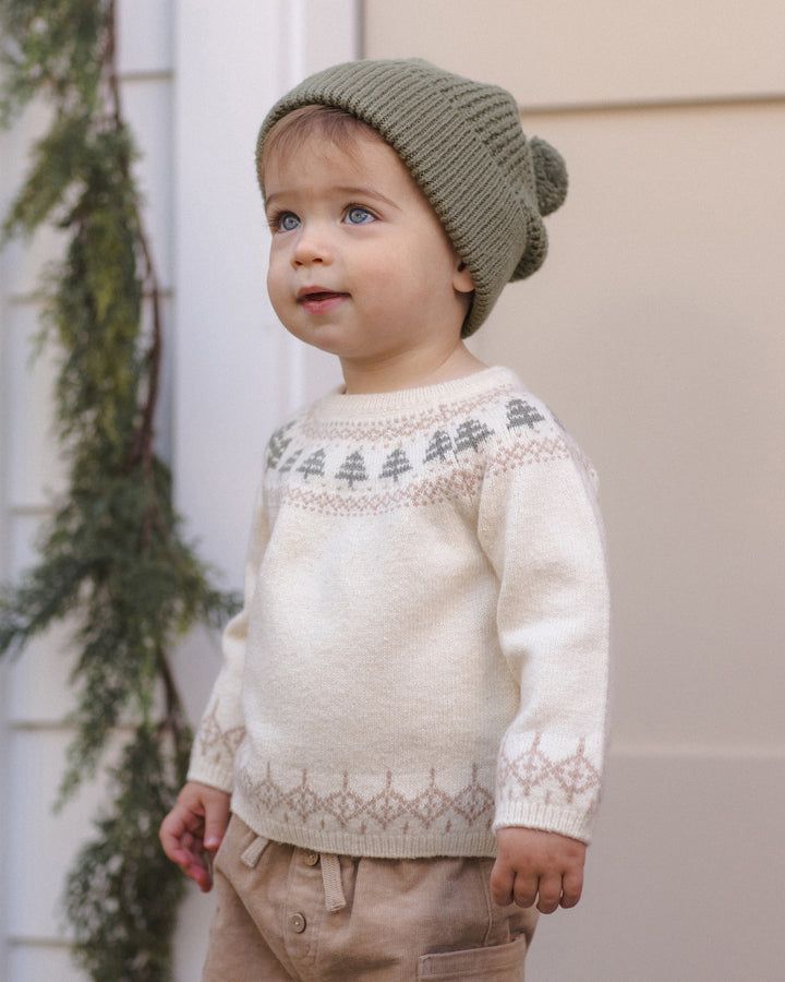 Quincy Mae Rex Sweater - Tree Fair Isle