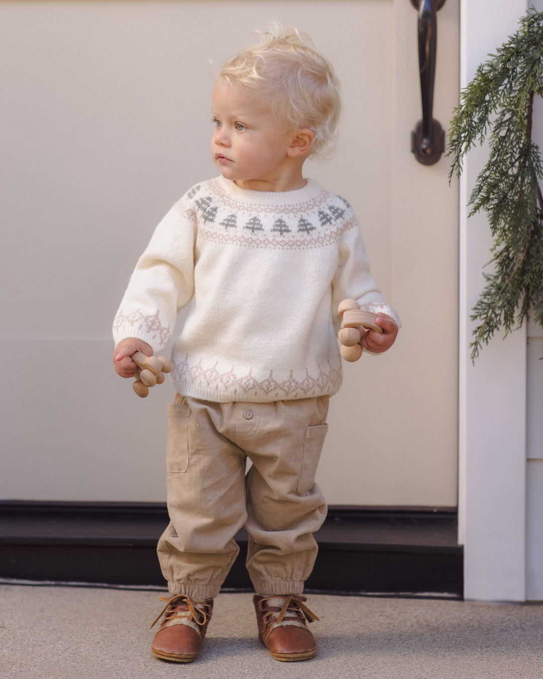 Quincy Mae Rex Sweater - Tree Fair Isle