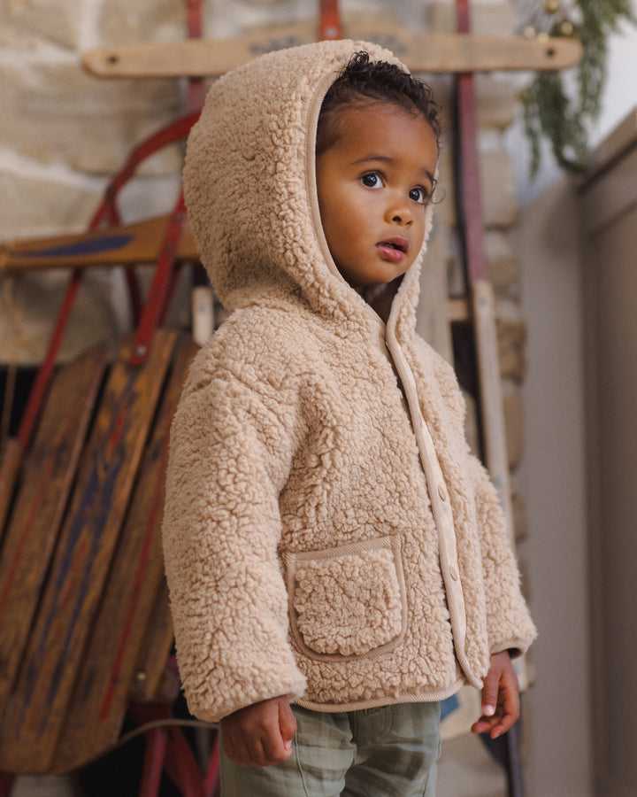 Quincy Mae Shearling Zip Jacket - Rose Water