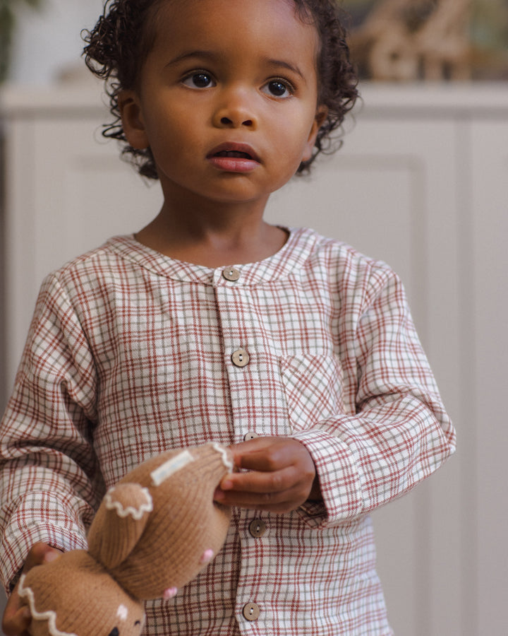 Quincy Mae Milo Shirt - Christmas Plaid