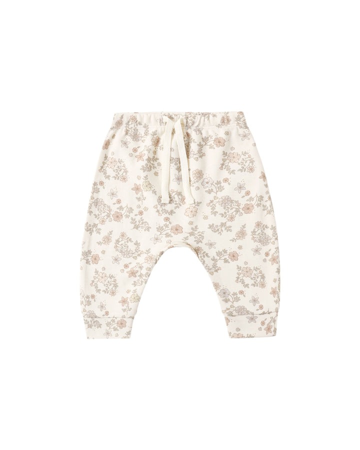Quincy Mae Long Sleeve Tee + Drawstring Pant Set - Floral Vine