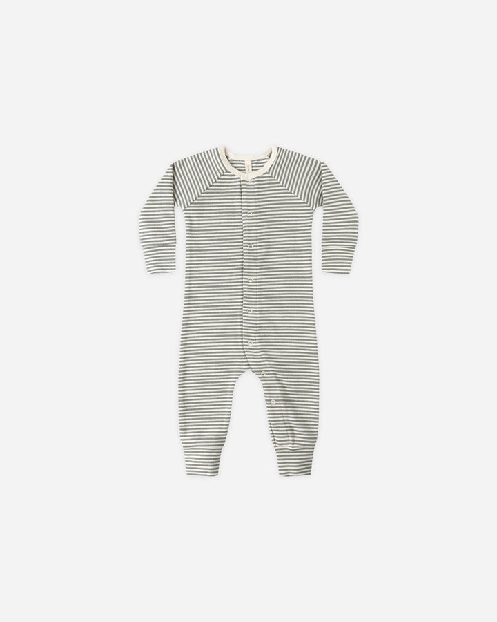 Quincy Mae Pointelle Long John - Forest Stripe