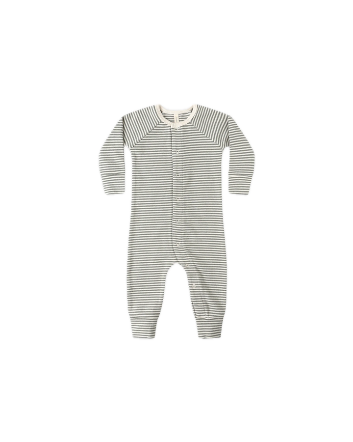 Quincy Mae Pointelle Long John - Forest Stripe