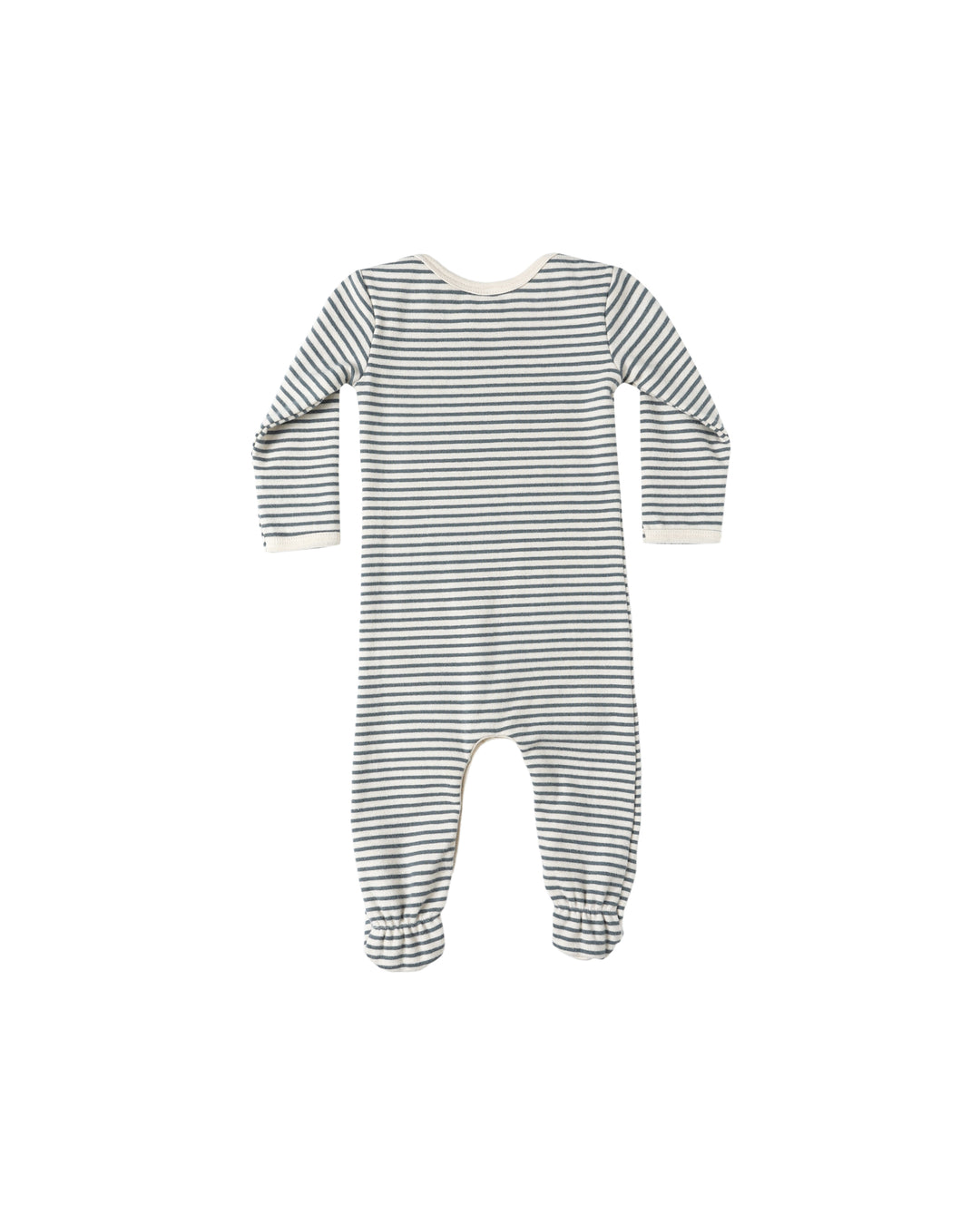 Quincy Mae Baby Footie - Ocean Micro Stripe