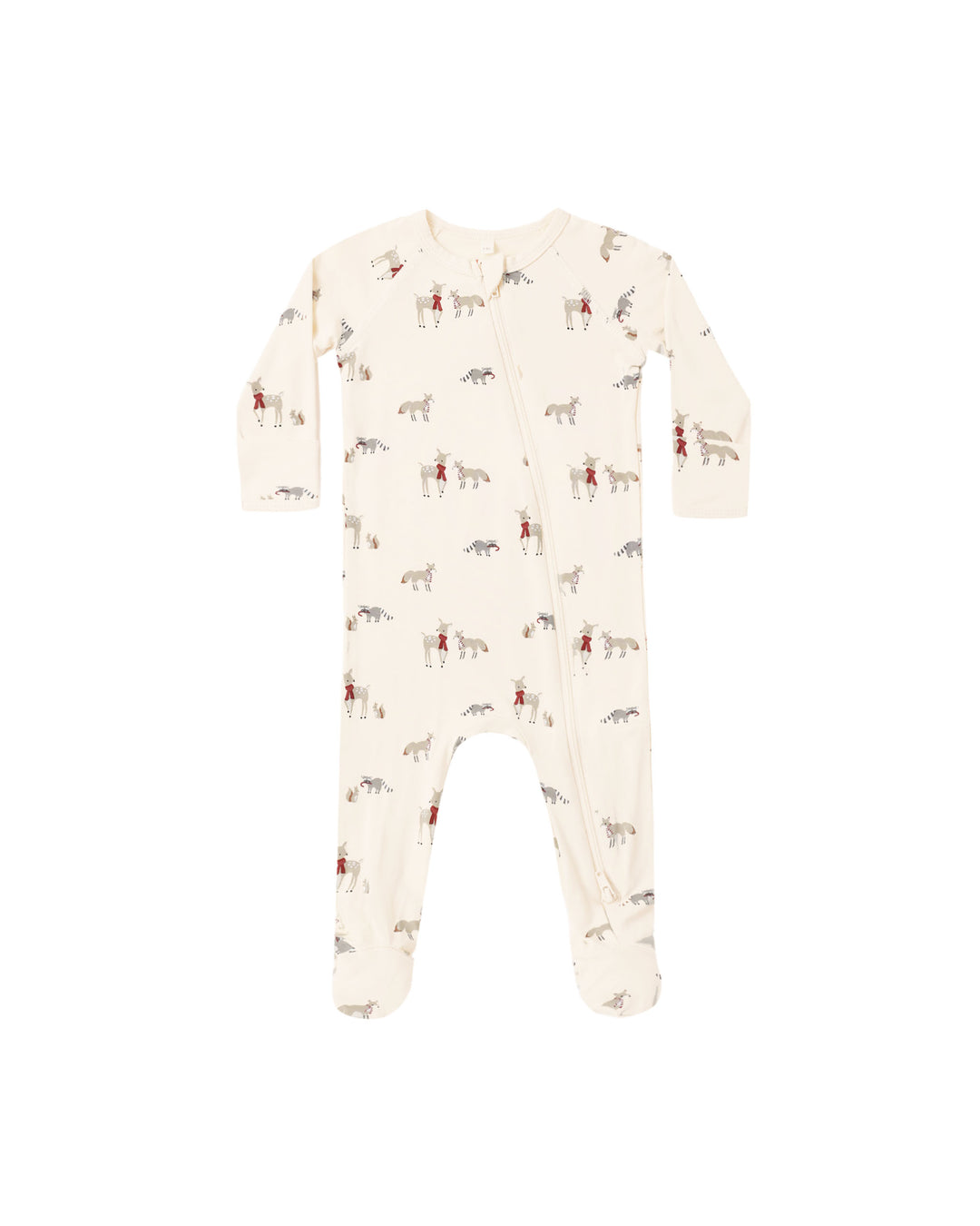 Quincy Mae Bamboo Zip Footie - Forest Friends