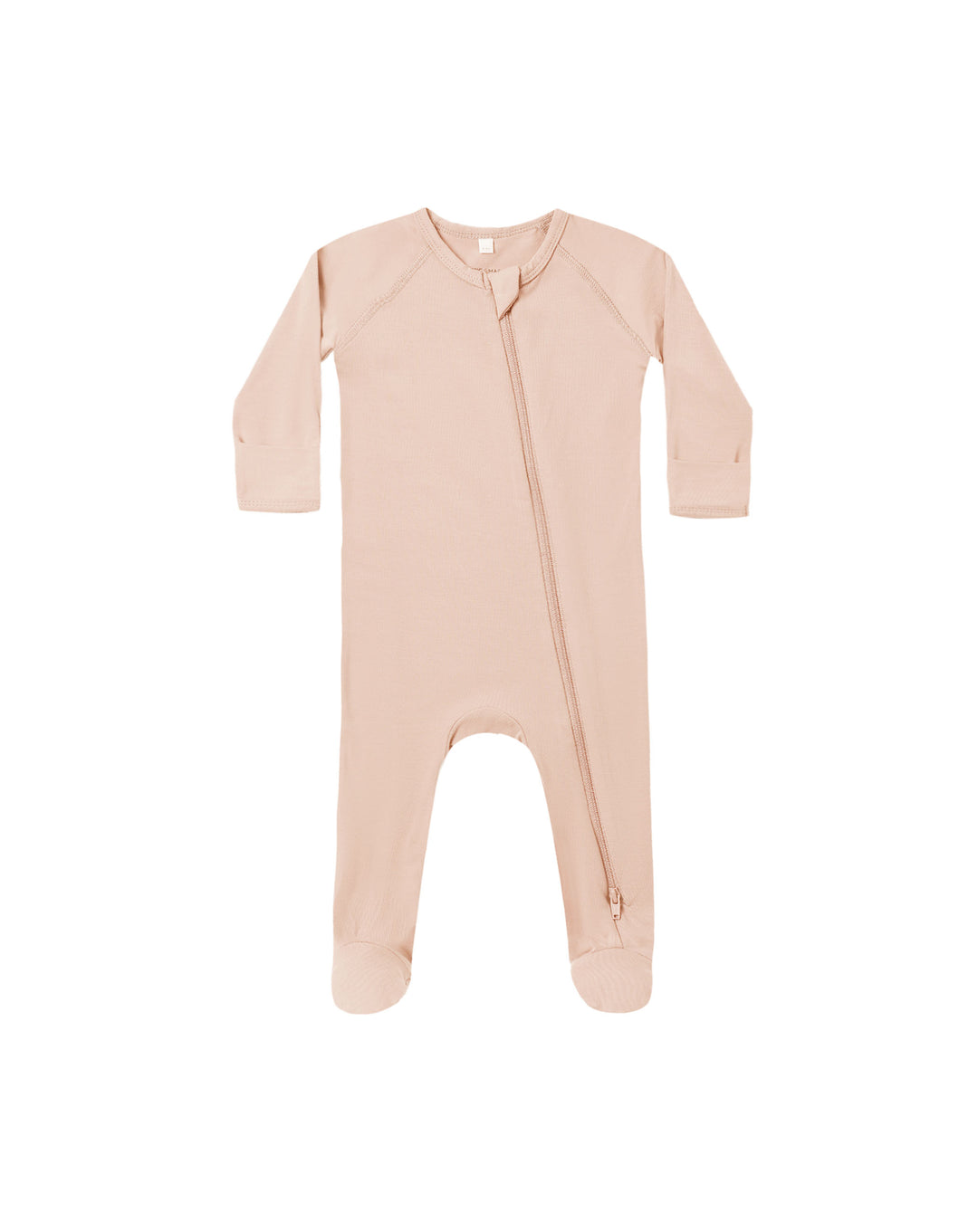 Quincy Mae Bamboo Zip Footie - Dusty Rose