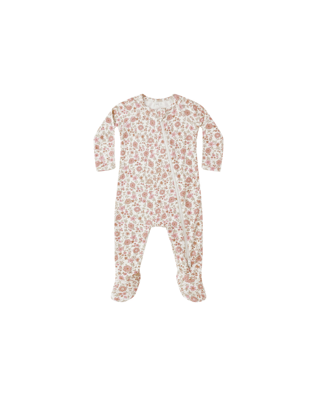 Quincy Mae Bamboo Zip Footie - Bloom