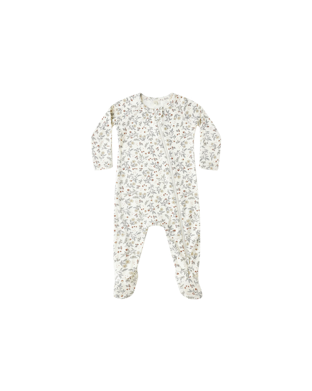 Quincy Mae Bamboo Zip Footie - Woodland