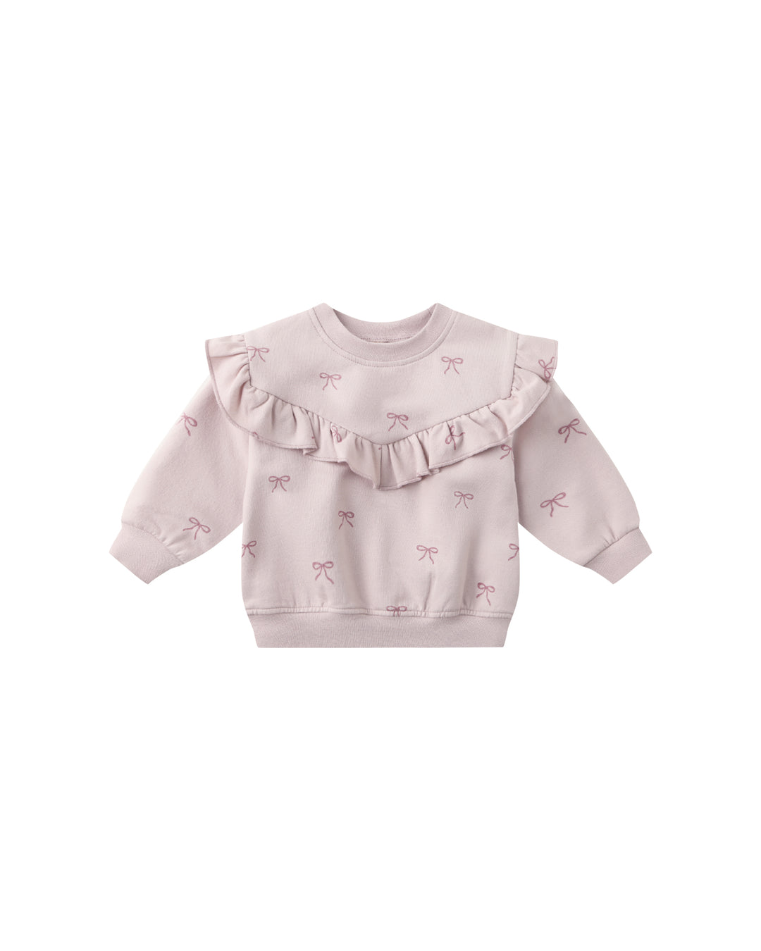 Quincy Mae Ruffle Fleece Sweatshirt - Bows
