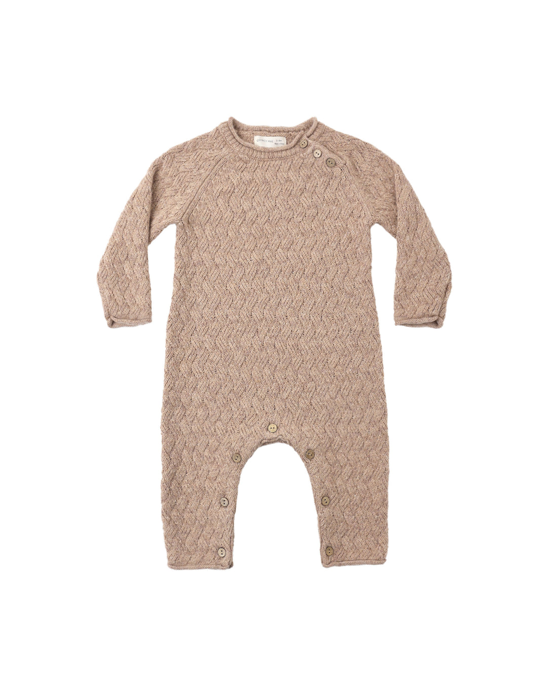 Quincy Mae Cozy Heather Knit Jumpsuit - Heathered Almond