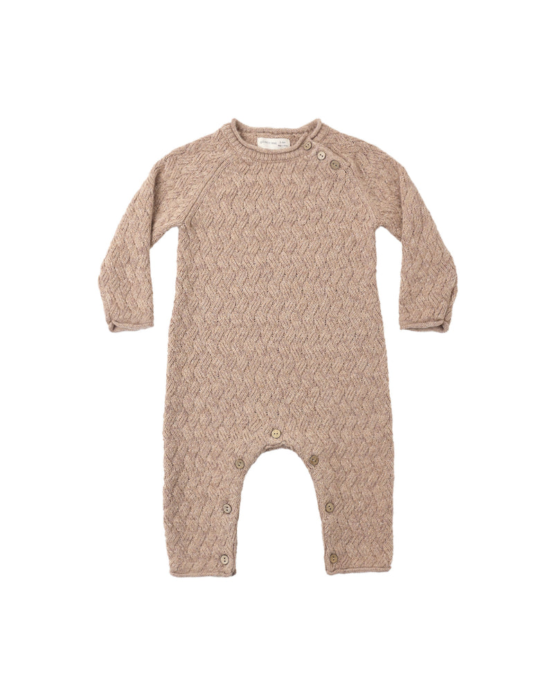 Quincy Mae Cozy Heather Knit Jumpsuit - Heathered Almond