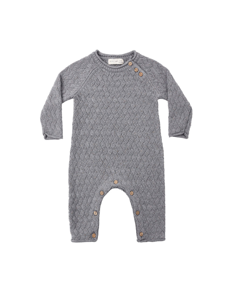 Quincy Mae Cozy Heather Knit Jumpsuit - Heathered Slate