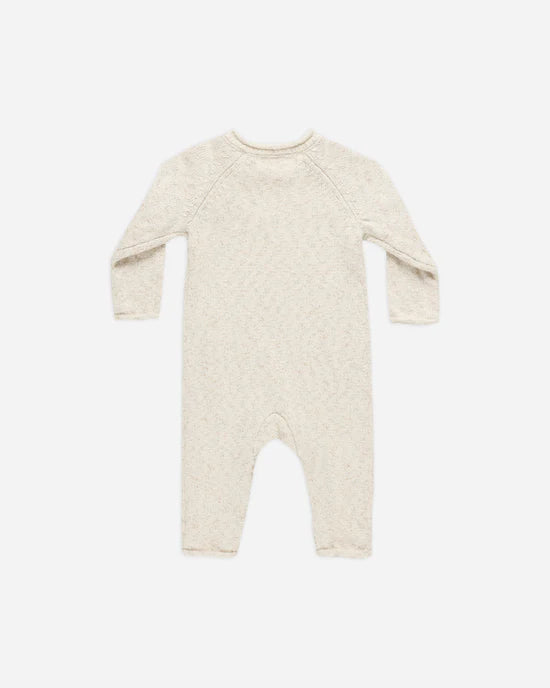 Quincy Mae Cozy Heather Knit Jumpsuit - Speckled Natural