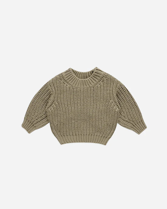 Quincy Mae Chunky Knit Sweater - Olive