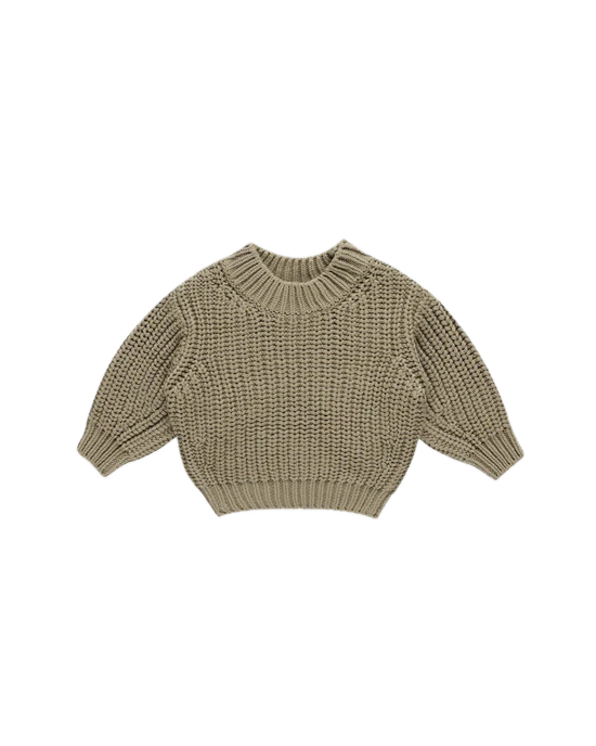 Quincy Mae Chunky Knit Sweater - Olive