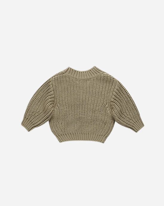 Quincy Mae Chunky Knit Sweater - Olive