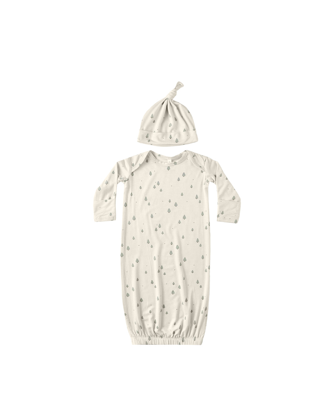Quincy Mae Bamboo Baby Gown + Hat Set - Trees