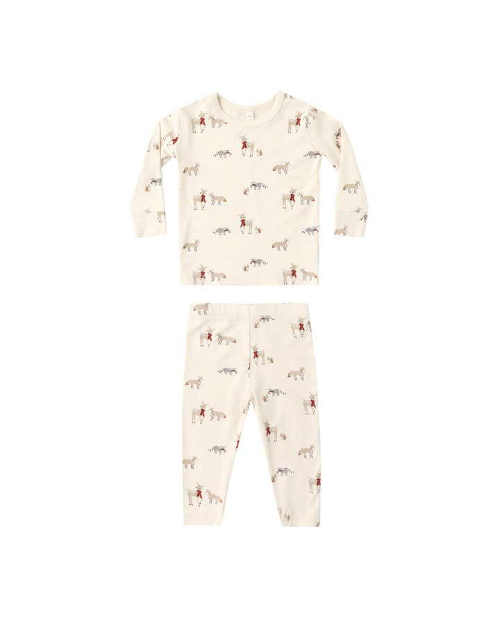 Quincy Mae Bamboo Pajama Set - Forest Friends