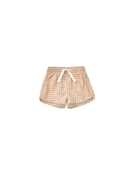 Quincy Mae Swim Short - Melon Gingham