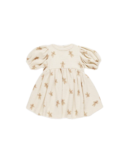 Quincy Mae Waffle Babydoll Dress - Gingerbread