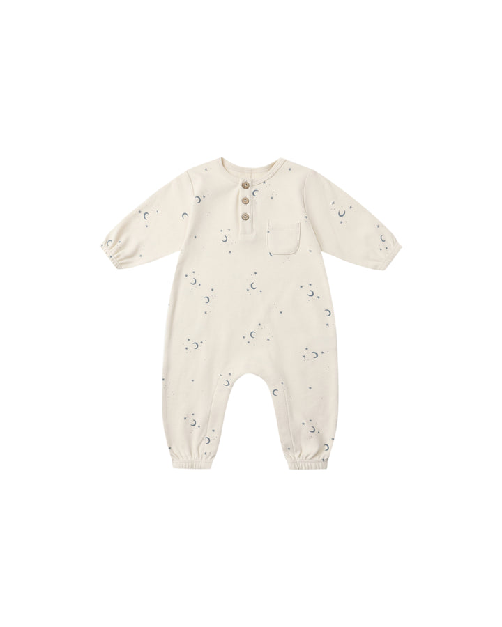 Quincy Mae Long Sleeve Pocket Jumpsuit - Moons
