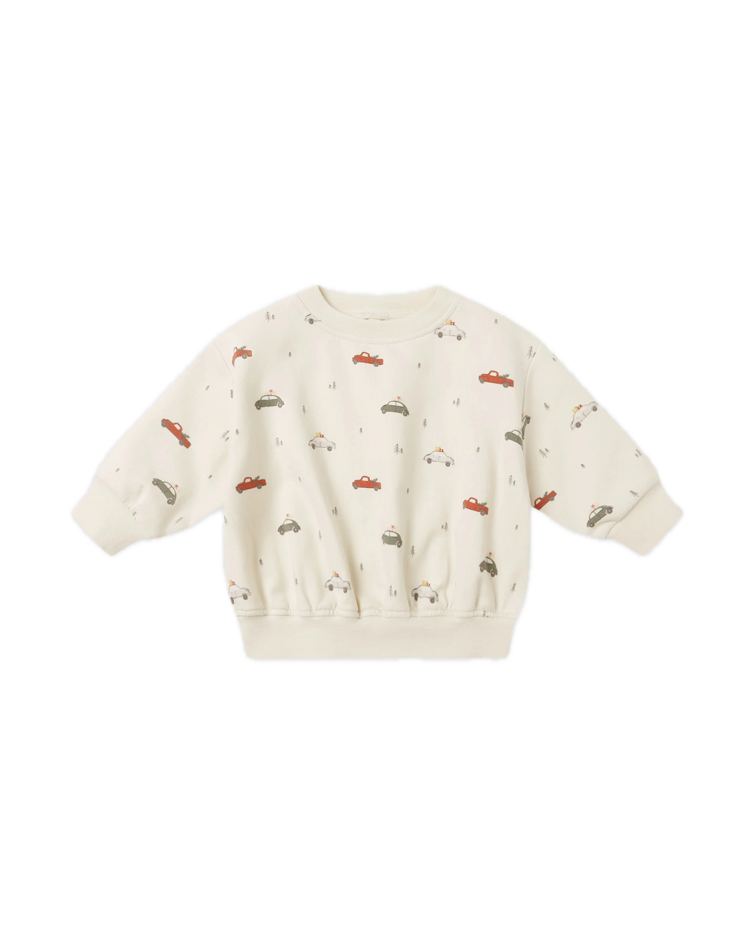 Quincy Mae Relaxed Fleece Sweater - Cars