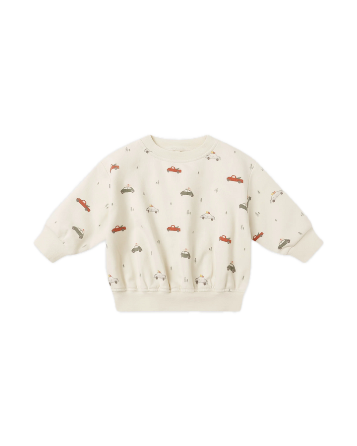 Quincy Mae Relaxed Fleece Sweater - Cars