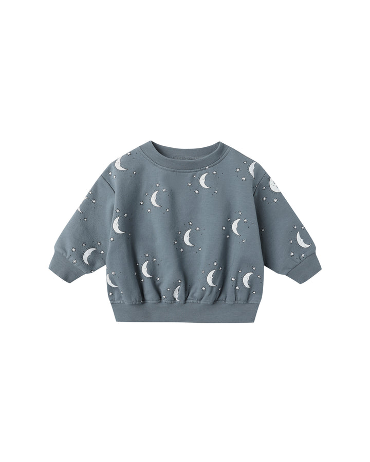 Quincy Mae Relaxed Fleece Sweatshirt - Silver Moons