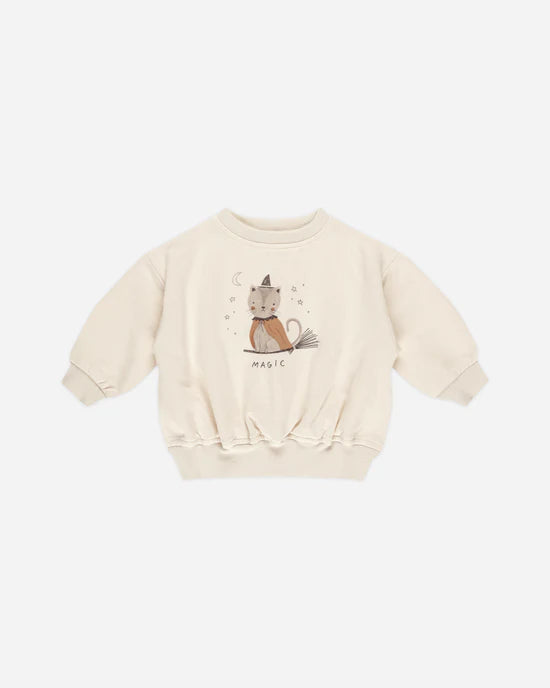 Quincy Mae Relaxed Fleece Sweatshirt + Sweatpants Set - Magic Cats