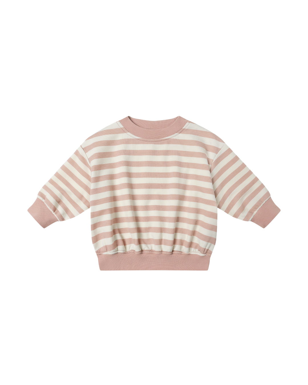 Quincy Mae Relaxed Sweatshirt - Pink Stripe