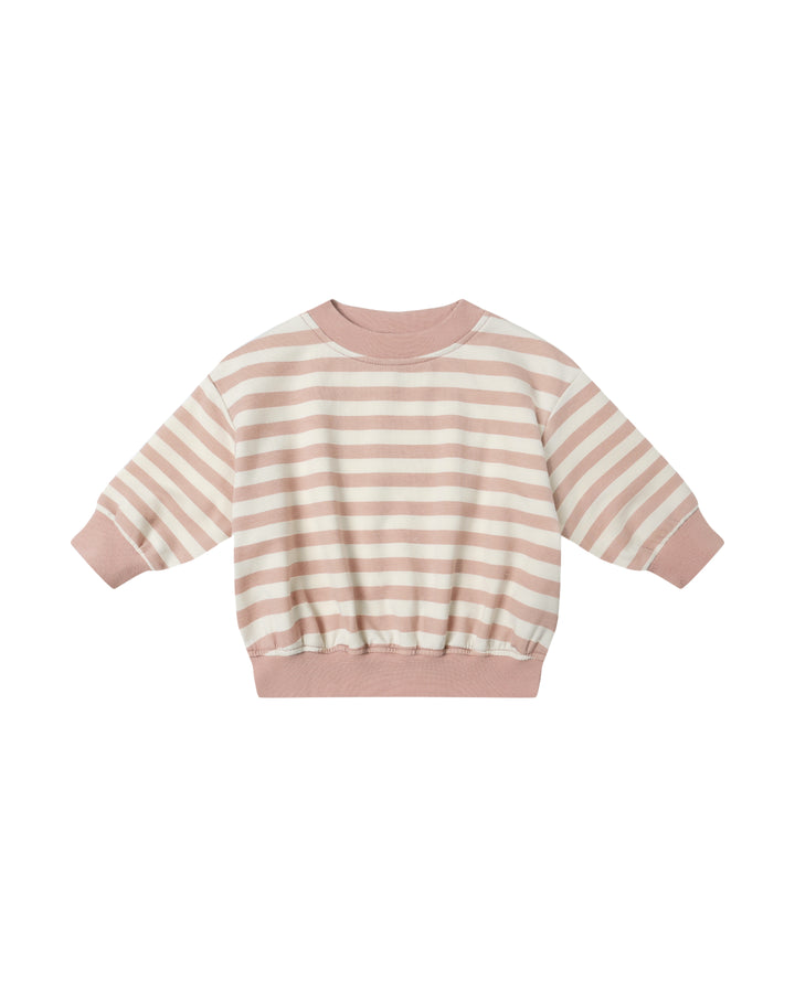 Quincy Mae Relaxed Sweatshirt - Pink Stripe