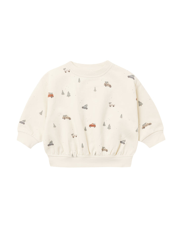 Quincy Mae Relaxed Feece Sweatshirt - Holiday Drive