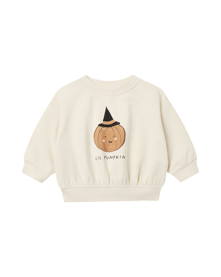 Quincy Mae Relaxed Fleece Sweatshirt - Lil Pumpkin