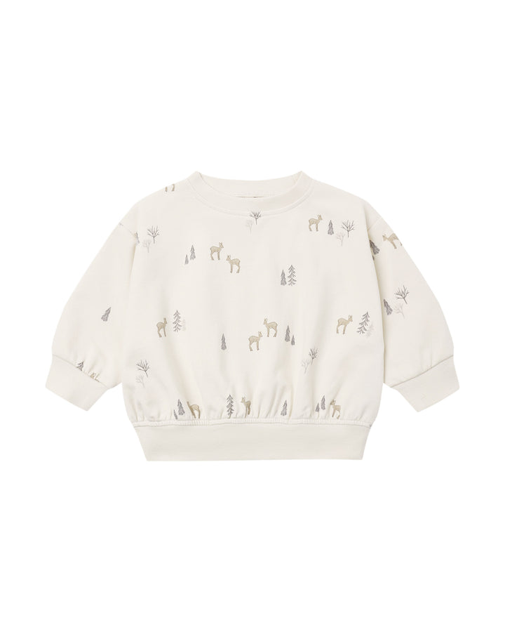 Quincy Mae Relaxed Sweatshirt + Sweatpants Set - Deer