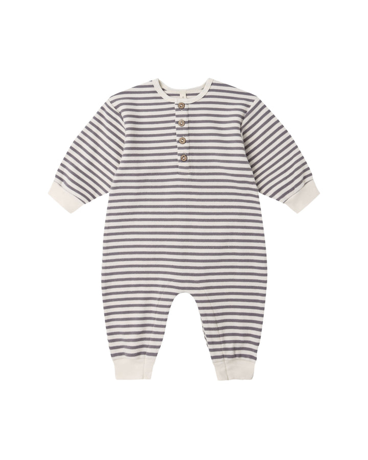 Quincy Mae Relaxed Jumpsuit - Slate Stripe