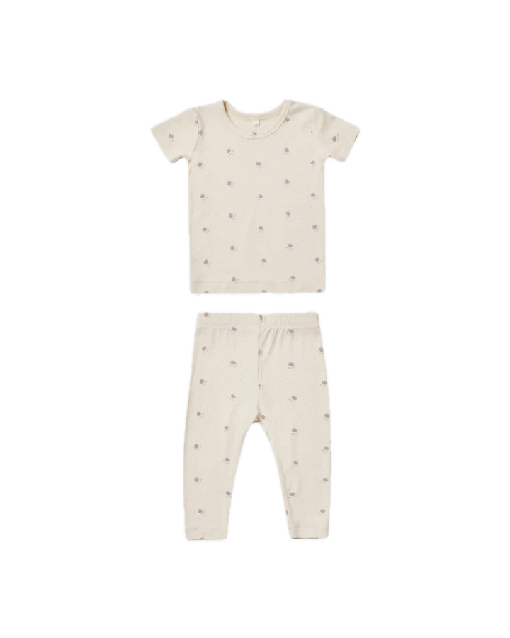 Quincy Mae Bamboo Short Sleeve Pajama Set - Sweet Pea