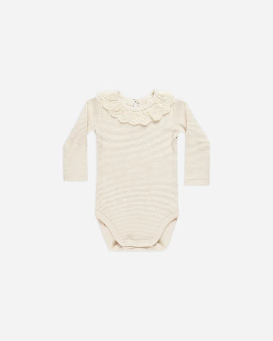 Quincy Mae Ruffle Collar Bodysuit - Natural