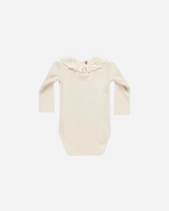 Quincy Mae Ruffle Collar Bodysuit - Natural