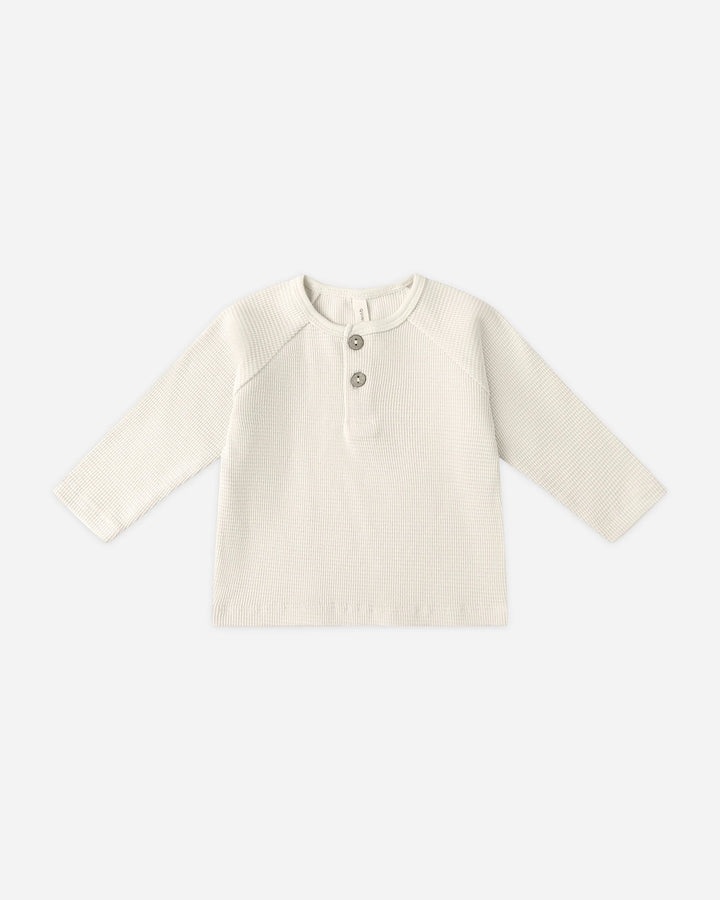 Quincy Mae Henely Knit Top - Natural
