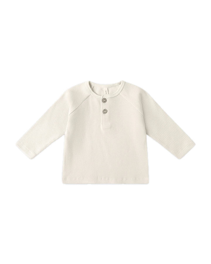 Quincy Mae Henely Knit Top - Natural