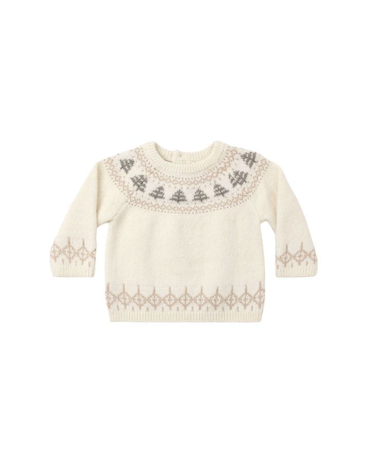 Quincy Mae Rex Sweater - Tree Fair Isle