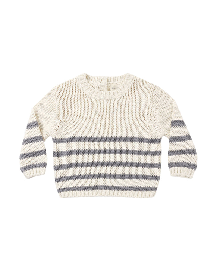 Quincy Mae Rex Sweater - Slate Stripe