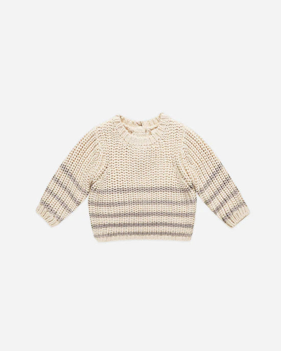 Quincy Mae Rex Sweater - Fog Stripe