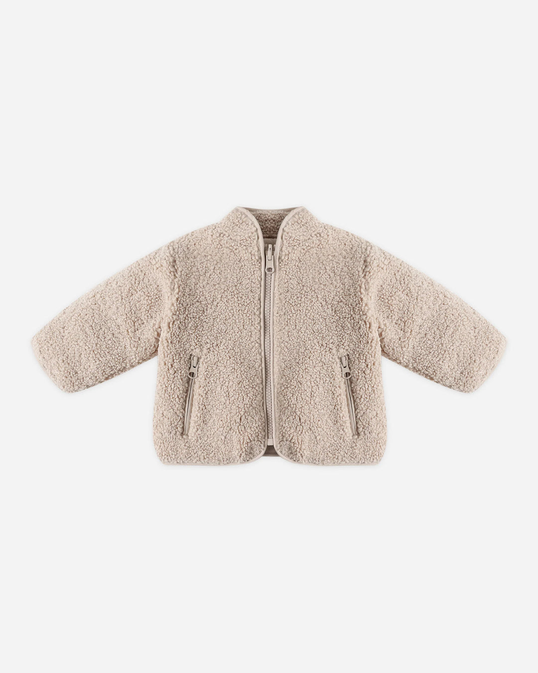 Quincy Mae Shearling Zip Jacket - Oat
