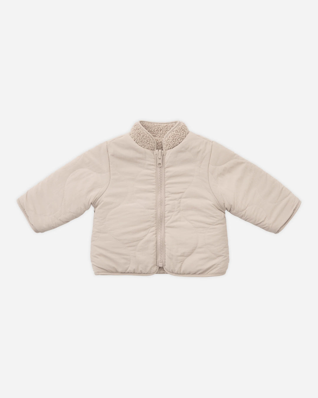 Quincy Mae Shearling Zip Jacket - Oat