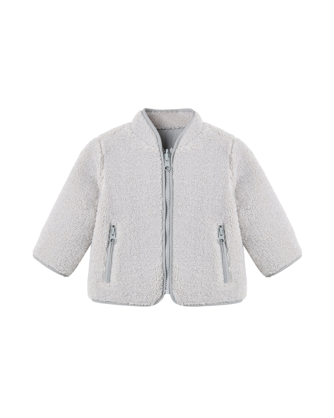 Quincy Mae Shearling Zip Jacket - Fog